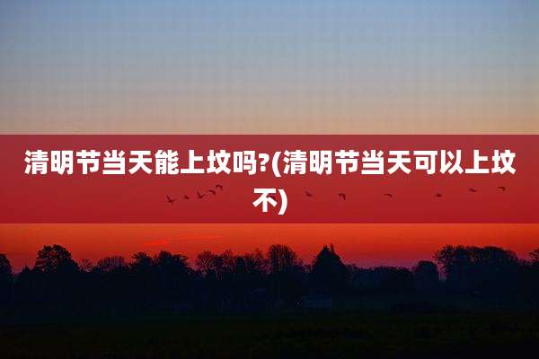 清明节当天能上坟吗?(清明节当天可以上坟不)