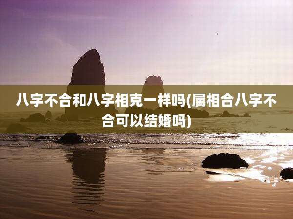 八字不合和八字相克一样吗(属相合八字不合可以结婚吗)