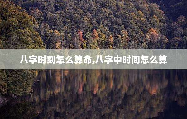 八字时刻怎么算命,八字中时间怎么算