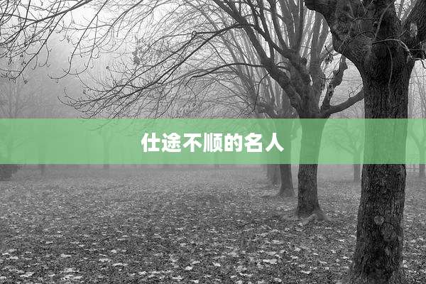 仕途不顺的名人