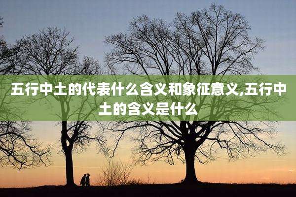 五行中土的代表什么含义和象征意义,五行中土的含义是什么