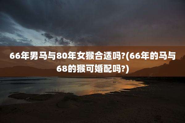 66年男马与80年女猴合适吗?(66年的马与68的猴可婚配吗?)