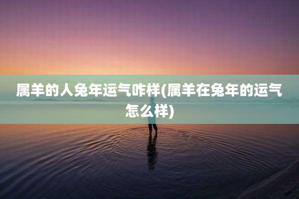 属羊的人兔年运气咋样(属羊在兔年的运气怎么样)