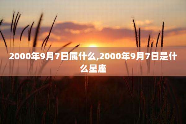 2000年9月7日属什么,2000年9月7日是什么星座