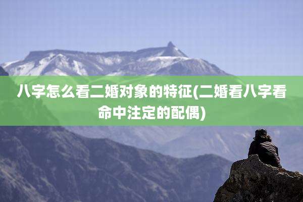 八字怎么看二婚对象的特征(二婚看八字看命中注定的配偶)