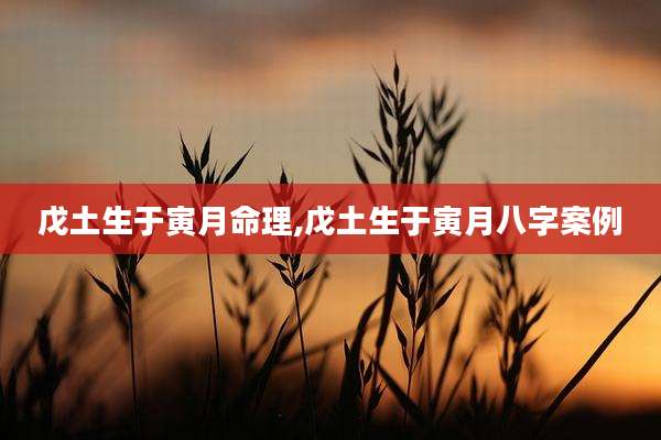 戊土生于寅月命理,戊土生于寅月八字案例