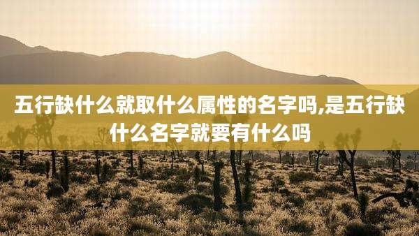 五行缺什么就取什么属性的名字吗,是五行缺什么名字就要有什么吗