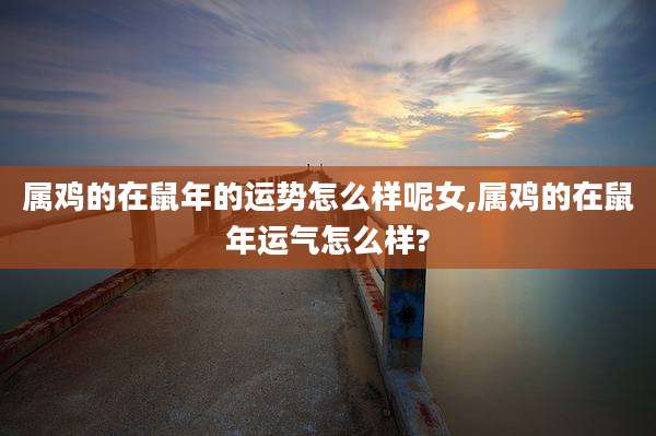 属鸡的在鼠年的运势怎么样呢女,属鸡的在鼠年运气怎么样?