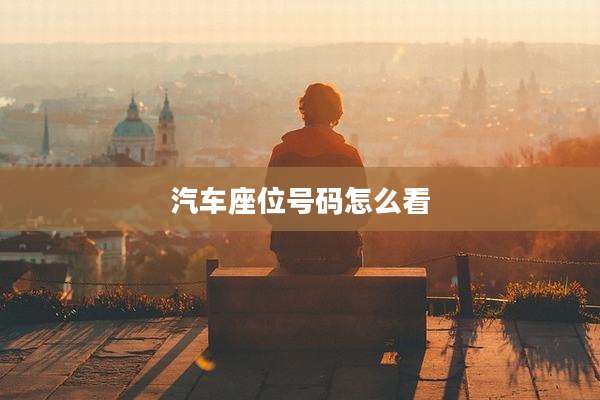 汽车座位号码怎么看
