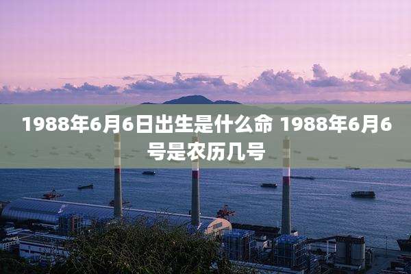 1988年6月6日出生是什么命 1988年6月6号是农历几号