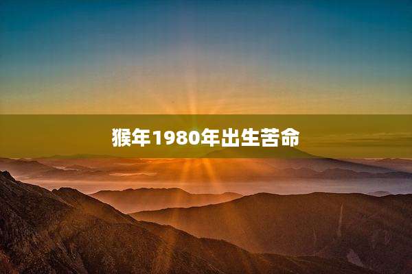 猴年1980年出生苦命