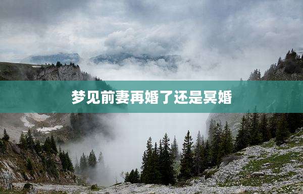 梦见前妻再婚了还是冥婚