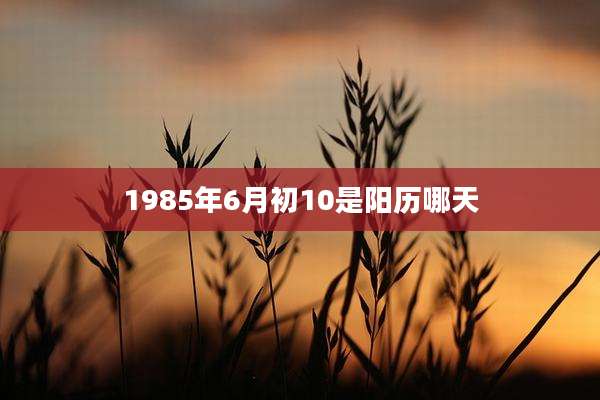 1985年6月初10是阳历哪天