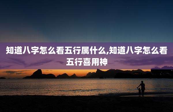 知道八字怎么看五行属什么,知道八字怎么看五行喜用神
