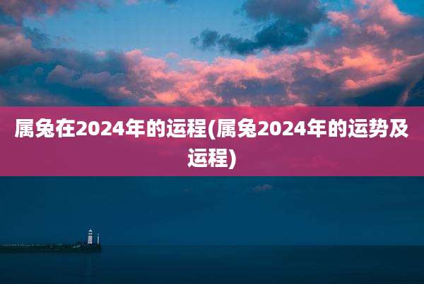 属兔在2024年的运程(属兔2024年的运势及运程)