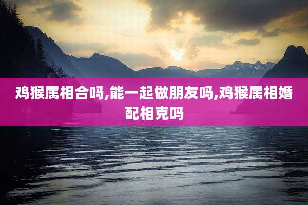 鸡猴属相合吗,能一起做朋友吗,鸡猴属相婚配相克吗