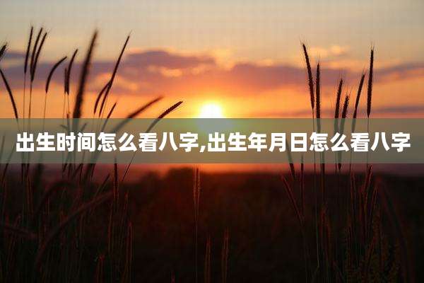 出生时间怎么看八字,出生年月日怎么看八字
