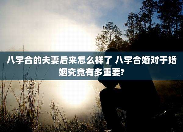 八字合的夫妻后来怎么样了 八字合婚对于婚姻究竟有多重要?
