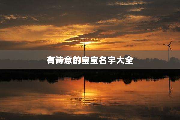 有诗意的宝宝名字大全