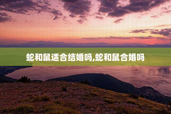 蛇和鼠适合结婚吗,蛇和鼠合婚吗