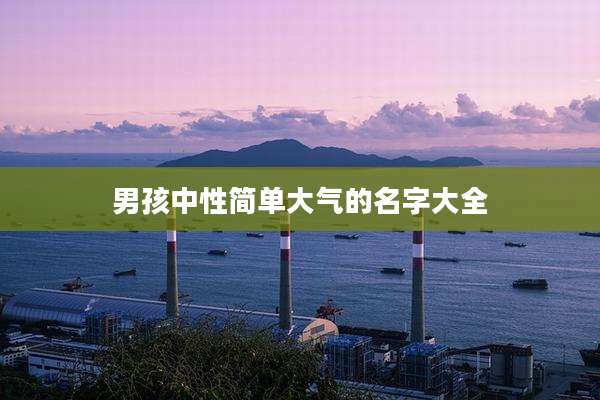 男孩中性简单大气的名字大全