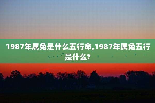 1987年属兔是什么五行命,1987年属兔五行是什么?