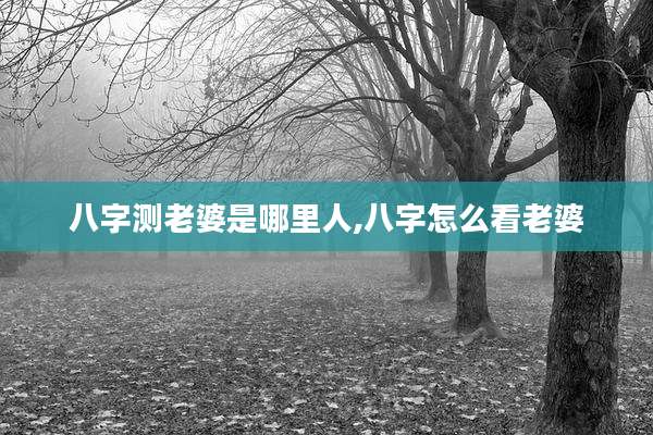 八字测老婆是哪里人,八字怎么看老婆