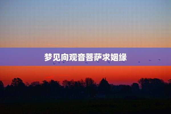 梦见向观音菩萨求姻缘