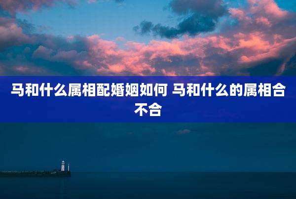马和什么属相配婚姻如何 马和什么的属相合不合