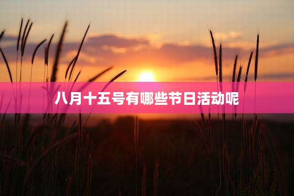 八月十五号有哪些节日活动呢