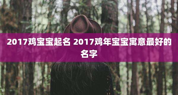 2017鸡宝宝起名 2017鸡年宝宝寓意最好的名字