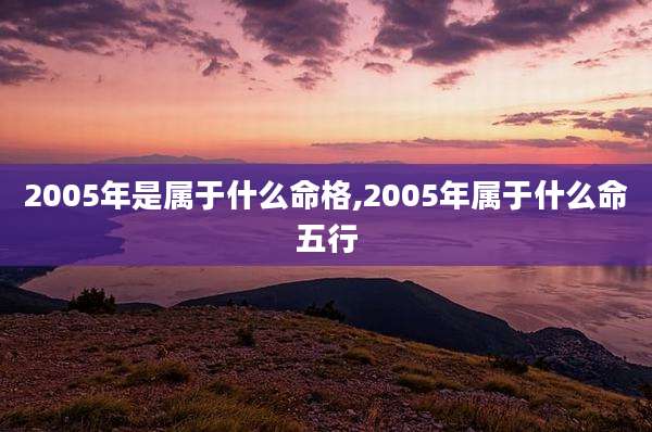 2005年是属于什么命格,2005年属于什么命五行