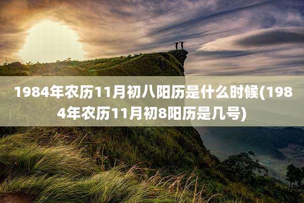 1984年农历11月初八阳历是什么时候(1984年农历11月初8阳历是几号)