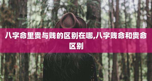 八字命里贵与贱的区别在哪,八字贱命和贵命区别