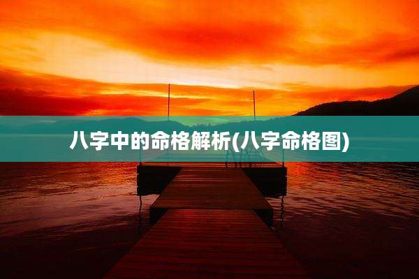 八字中的命格解析(八字命格图)