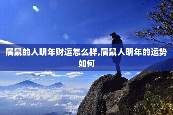 属鼠的人明年财运怎么样,属鼠人明年的运势如何