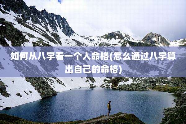 如何从八字看一个人命格(怎么通过八字算出自己的命格)