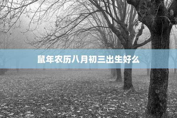 鼠年农历八月初三出生好么