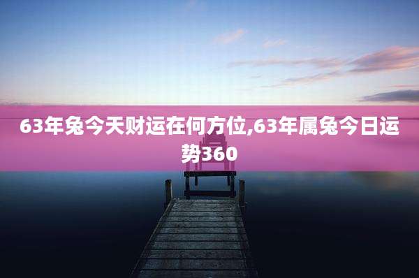 63年兔今天财运在何方位,63年属兔今日运势360