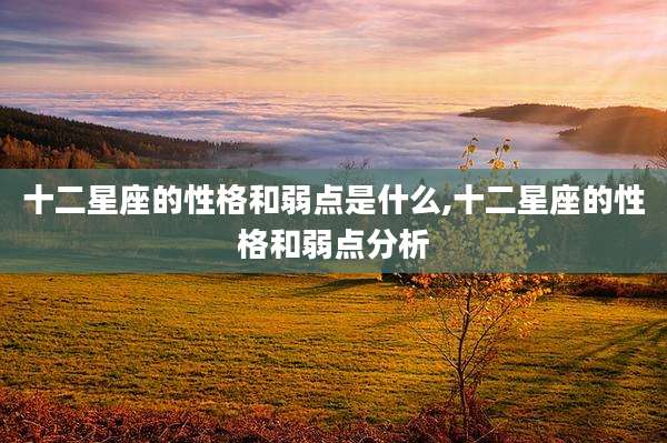十二星座的性格和弱点是什么,十二星座的性格和弱点分析