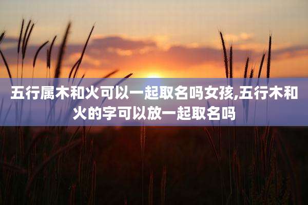 五行属木和火可以一起取名吗女孩,五行木和火的字可以放一起取名吗