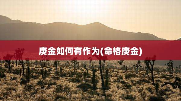 庚金如何有作为(命格庚金)