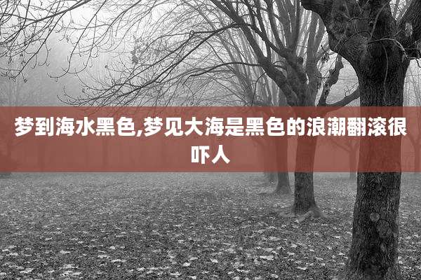 梦到海水黑色,梦见大海是黑色的浪潮翻滚很吓人