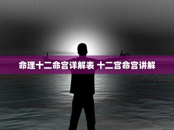 命理十二命宫详解表 十二宫命宫讲解