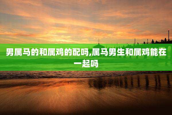 男属马的和属鸡的配吗,属马男生和属鸡能在一起吗