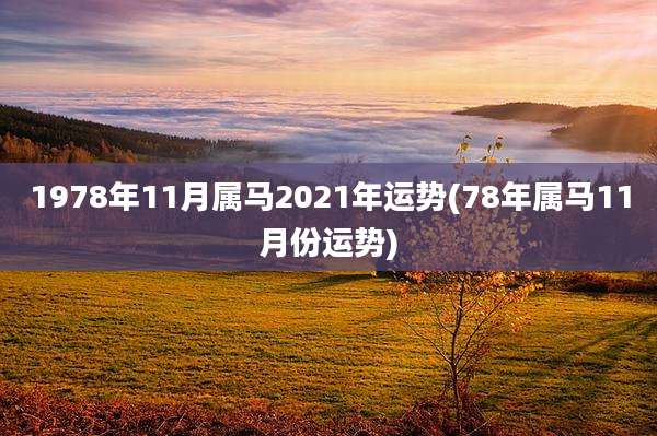 1978年11月属马2021年运势(78年属马11月份运势)