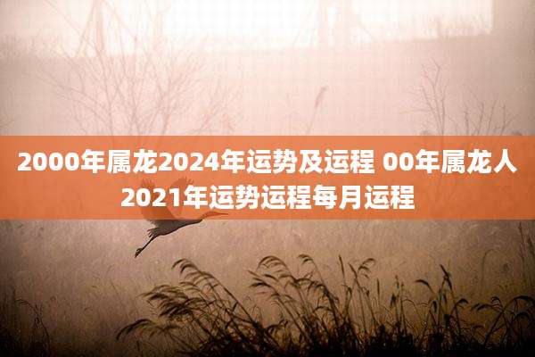 2000年属龙2024年运势及运程 00年属龙人2021年运势运程每月运程