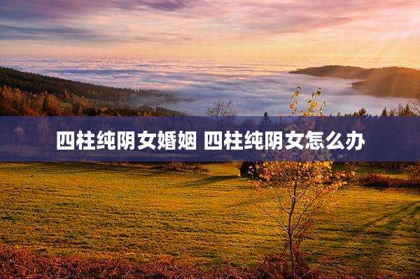 四柱纯阴女婚姻 四柱纯阴女怎么办