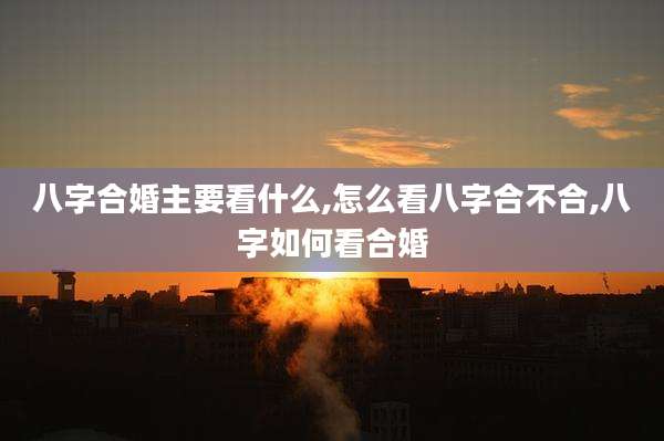八字合婚主要看什么,怎么看八字合不合,八字如何看合婚