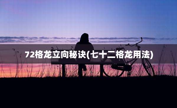 72格龙立向秘诀(七十二格龙用法)